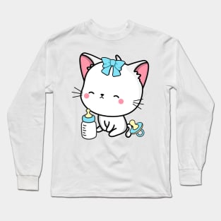 Cute angora cat is a baby Long Sleeve T-Shirt